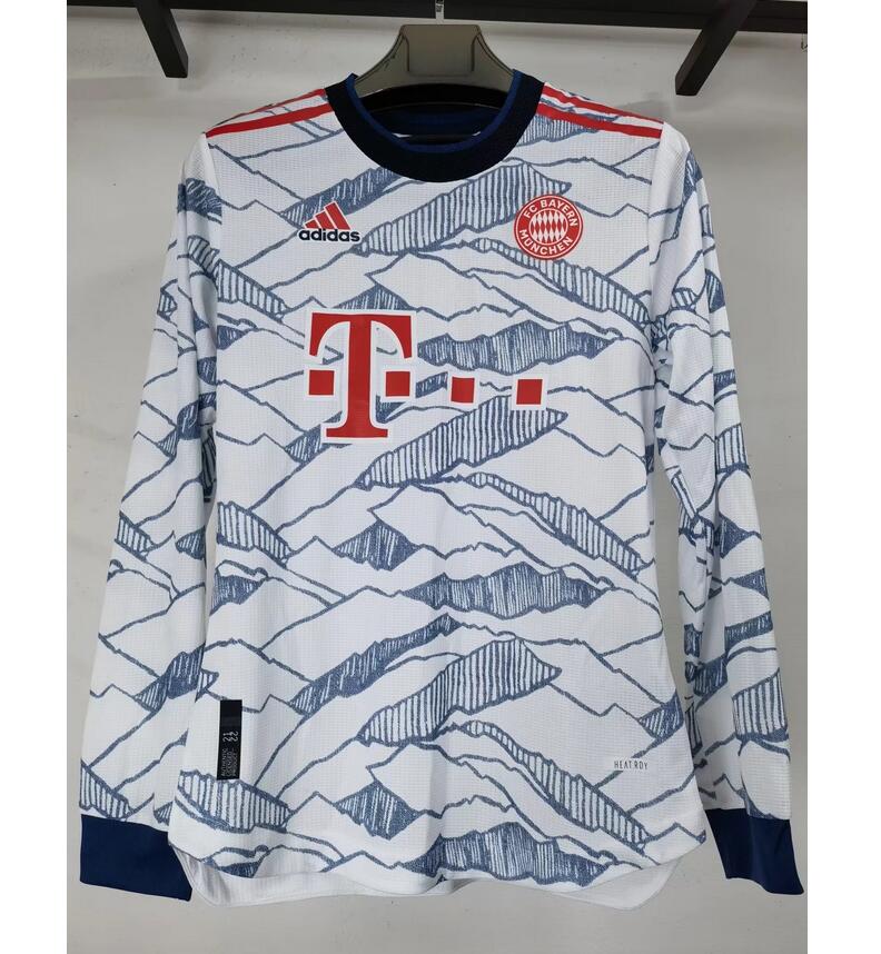 2021/22 Bayern Munich Long Sleeve Football Kit Third Soccer Jersey Player Version